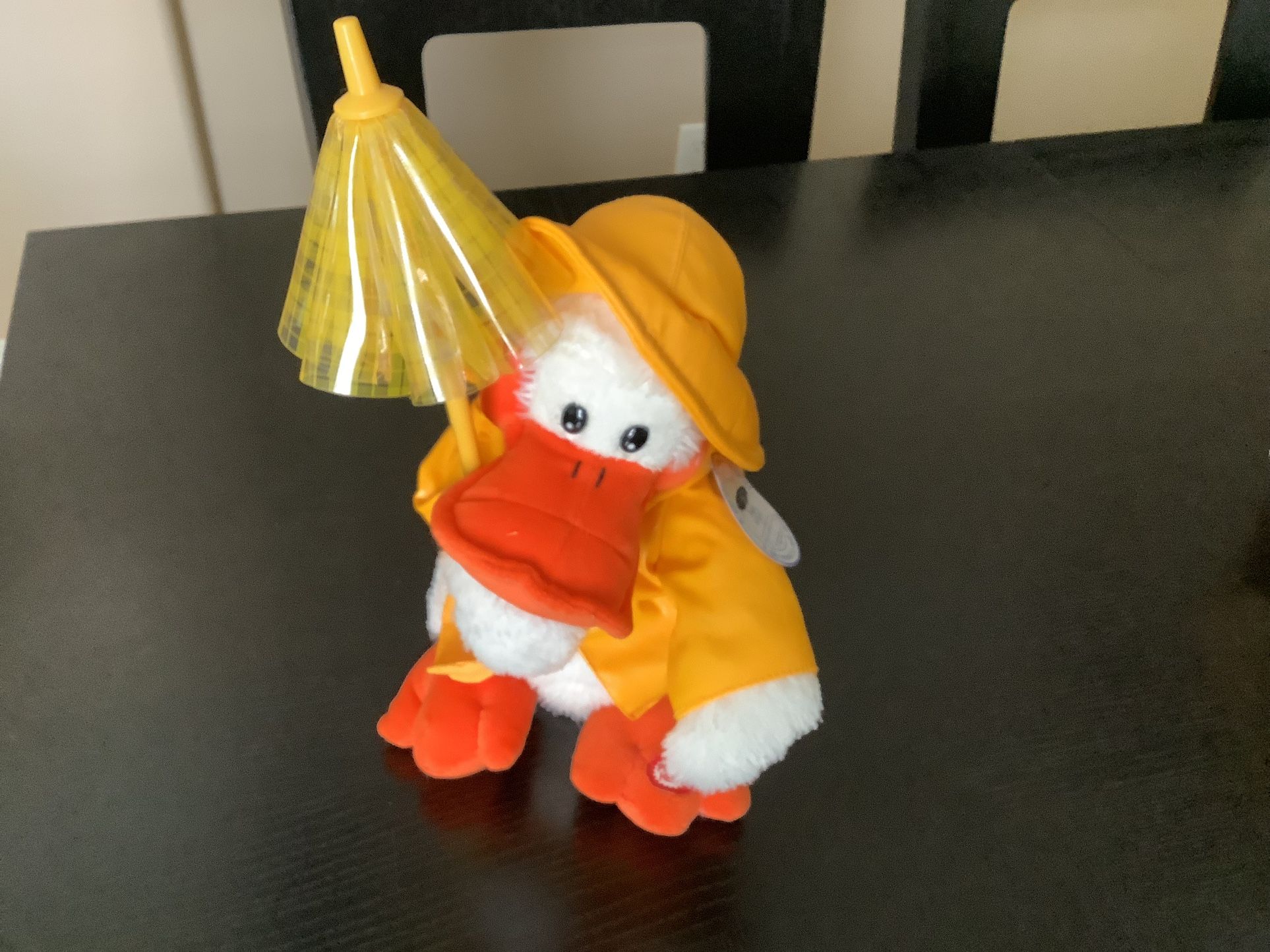 Vintage and Unique MILLS TRADING CO SINGING IN THE RAIN DUCK STUFFED ANIMAL NEW WITH TAGS