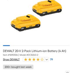 DEWALT 20-V 2-Pack Lithium-ion Battery (4 Ah)