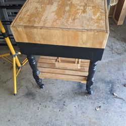 Real Wood Wine Or Butcher Table Multi Purpose Very Sturdy And Heavy Duty 