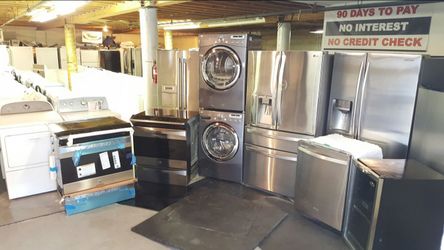 Huge Liquidation Sale Store Full Of Nice Like Brand New lightly used certified Refurbish Recondition Gently Used Washer Dryer Fridge Stove Oven Stacka