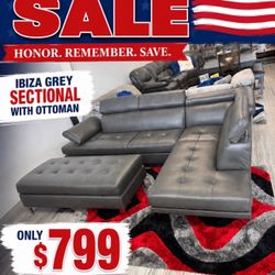 COMFY NEW IBIZA SECTIONAL SOFA AND OTTOMAN SET ON SALE ONLY $799. IN STOCK SAME DAY DELIVERY 🚚 EASY FINANCING 