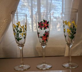 HAND PAINTED GLASS STEMWARE