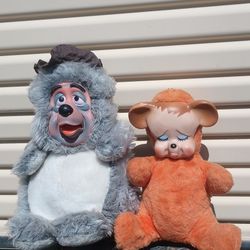 Vintage Rubber Face Stuffed Plush Animals Dolls
