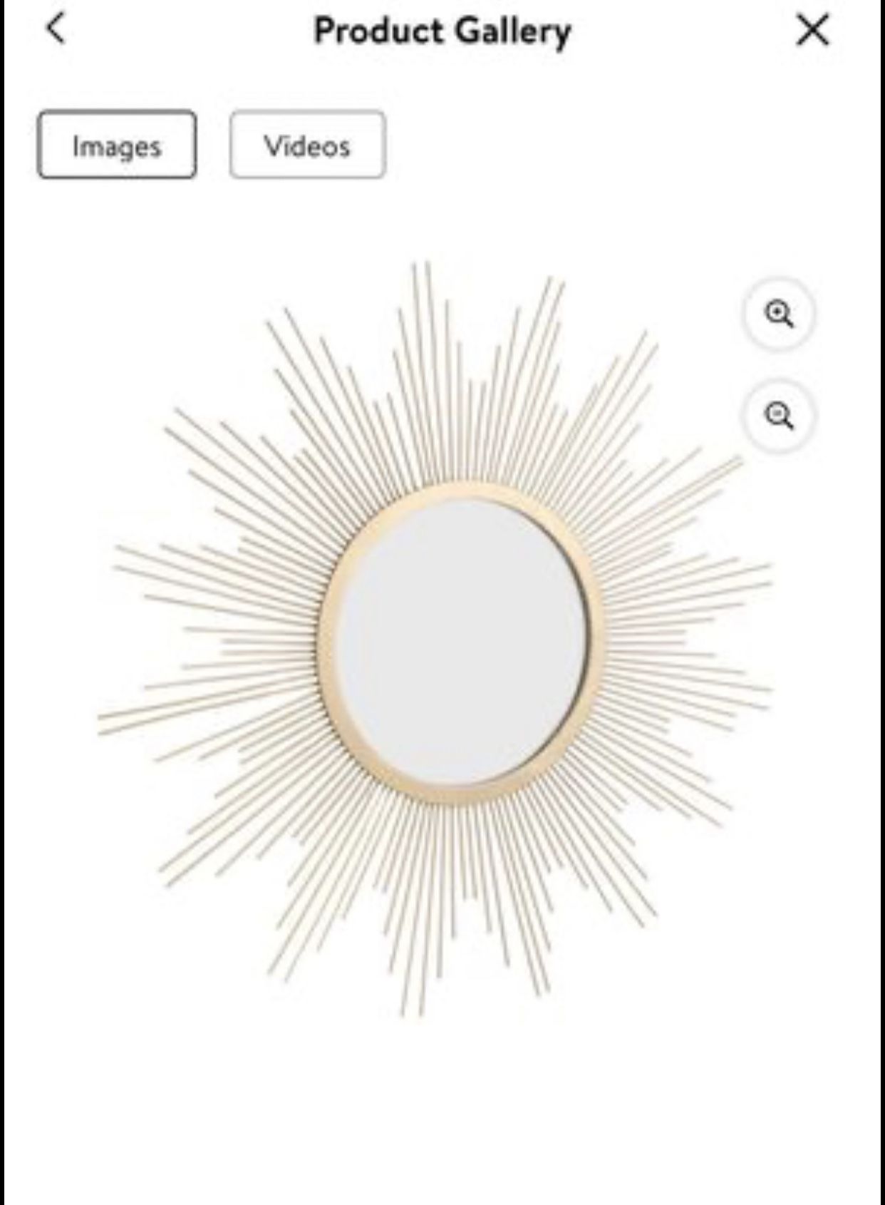 23-24 Inch Decorative Metal Sunburst Mirror, New In Box