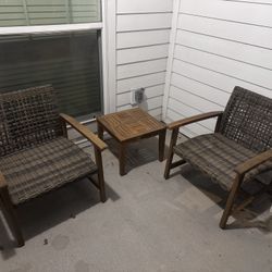 Patio Furniture Set - Two Chairs + Table 