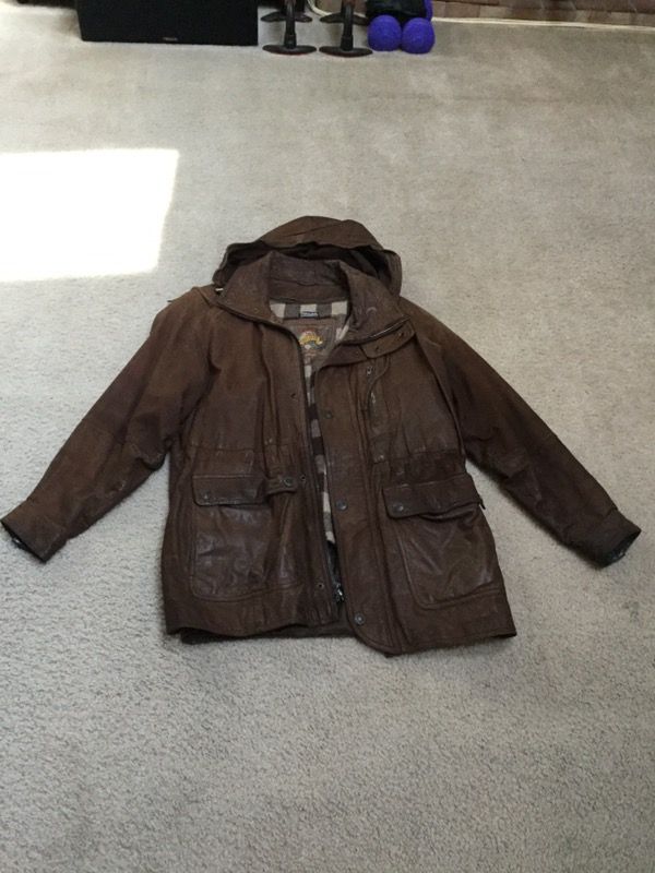 Men's Parka Hoodie Soft Leather Jacket