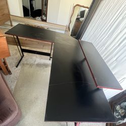 L-Shape Black Desk Gamer Sturdy