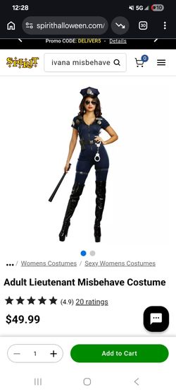 Adult Lieutenant Misbehave Police Costume