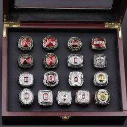 NCAA Ohio State Championship Rings Set Without Box / 17 Rings 