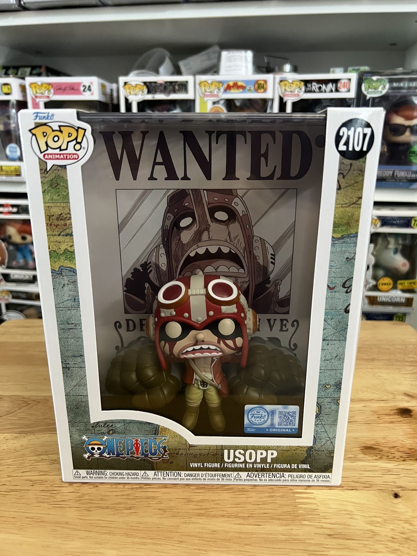 NEW IN HAND EXCLUSIVE Usopp Wanted Poster One Piece Funko Pop #2107 Anime Manga