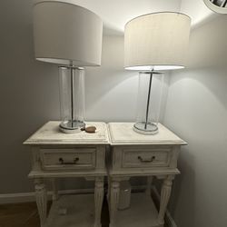 2 End Tables And  2 New Lamps 