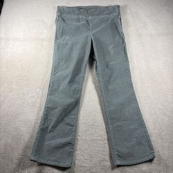 Free People Pants Women’s S Green Velvet In My Feelings Crop Flare Side Zip #96