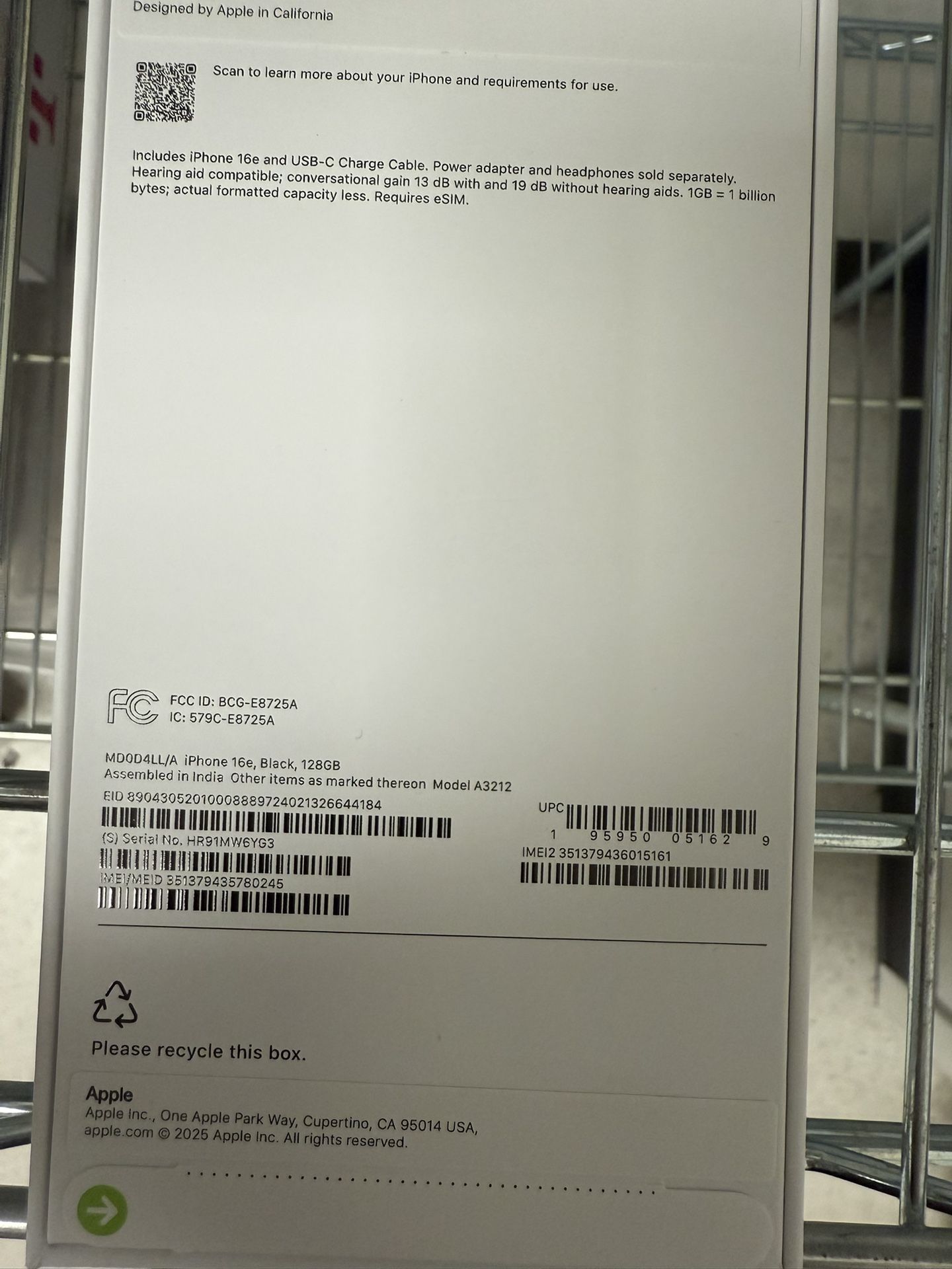 iPhone 16E 128G