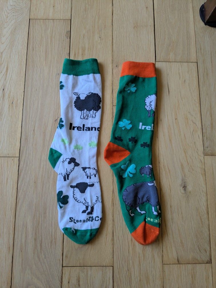 Ireland Socks And Jocks Shamrock, Black Sheep Mid-Calf Socks Size UK 8-12 Unisex. Good Luck Charm.
Made In Dublin Ireland.