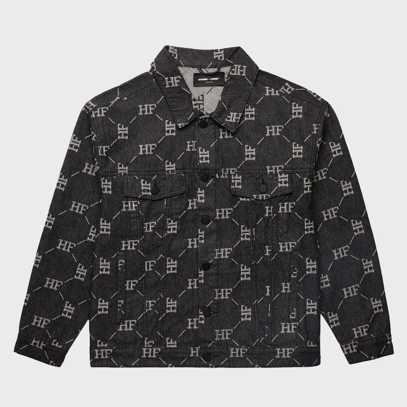 Homme + Femme Monogram Denim Jacket Black Large L