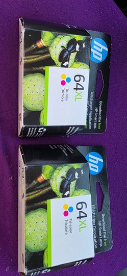 2 New HP hewlett packard printer ink 64XL Tri color $60 EACH