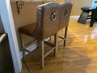 Brown Leather High Quality Bar Stools