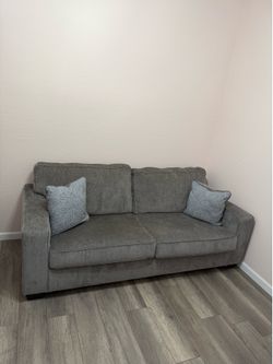 Gray couch to queen size bed