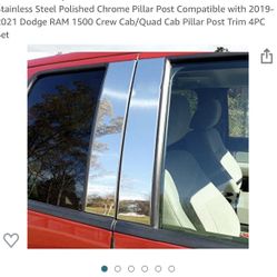 4 Chrome Door Pillars Dodge Ram 2010-2022