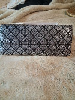 Vintage Black/Silver clutch purse