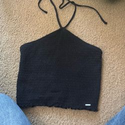 halter top black hollister size m 