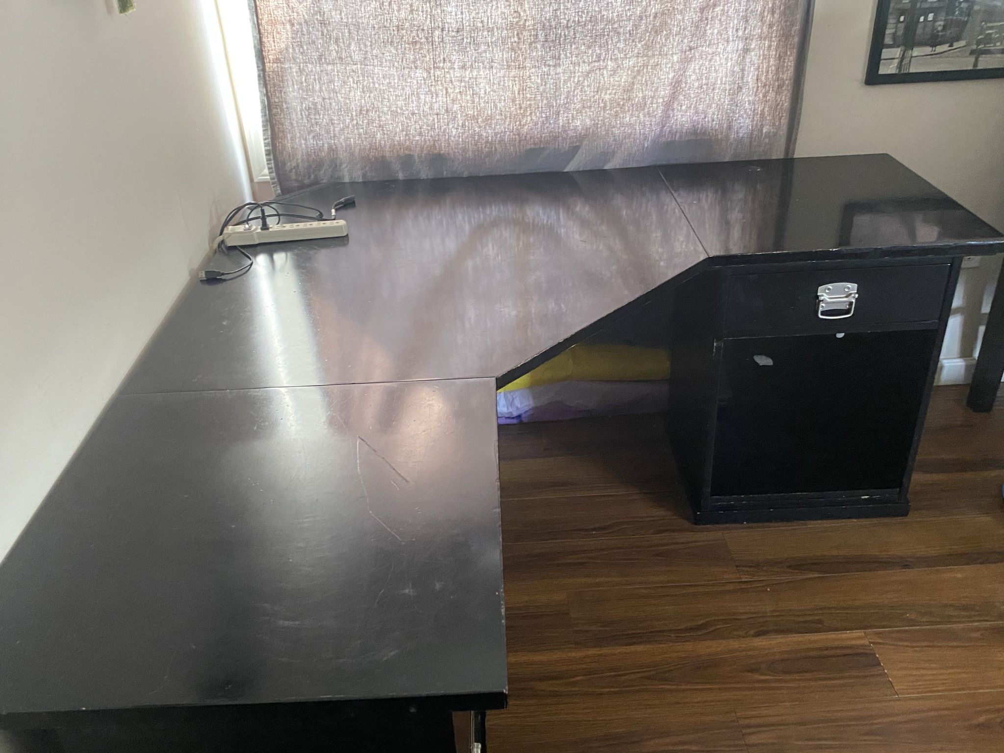 Pottery Barn Bedford Black Corner Desk