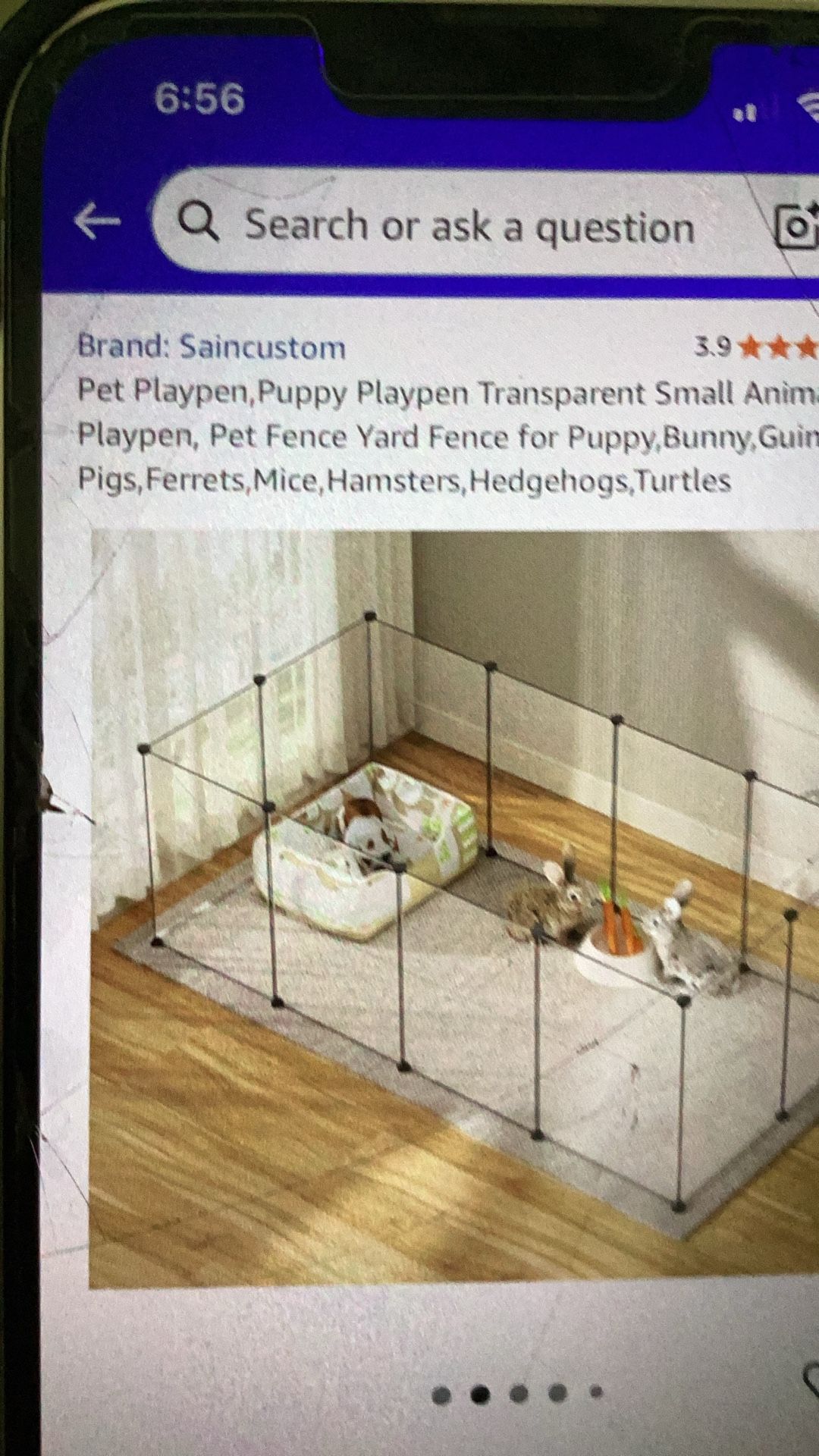 Pet Playpen Transparent Fence Yard Puppy Rabbit Guinea Pig Ferret Mice Hamster Hedgehog Turtle NEW In Box 48”x 24” , 16” High 12 Panels