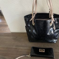 Michael Kors Purse And Wallet Black