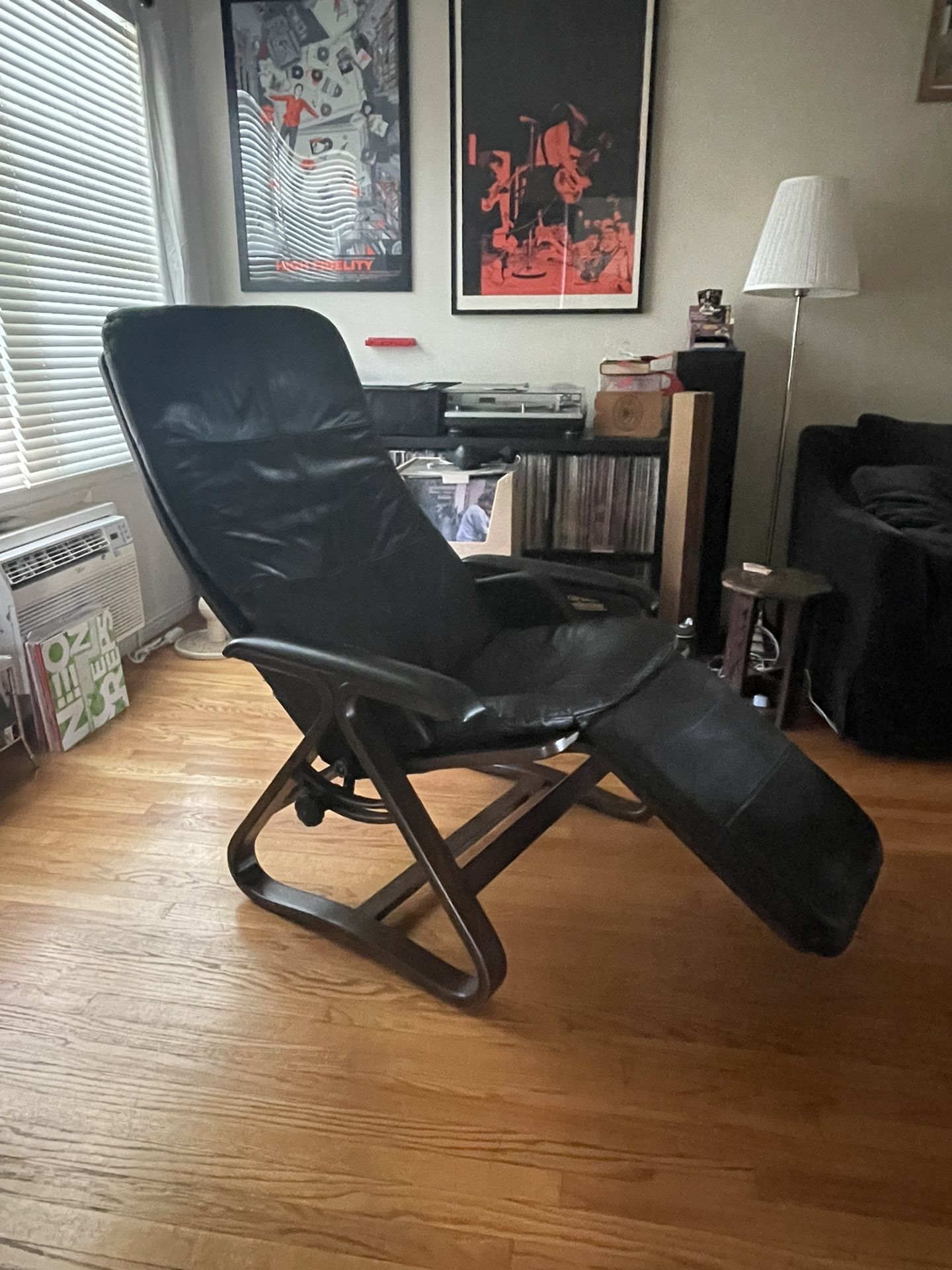 Vintage Modern Leather Nepsco Backsaver Bentwood Recliner Zero