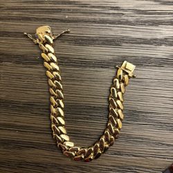 Men’s Gold Cuban Ink Braclet (8 Inches )