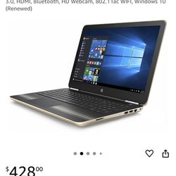 HP 15.6” HD Touch Screen Laptop 