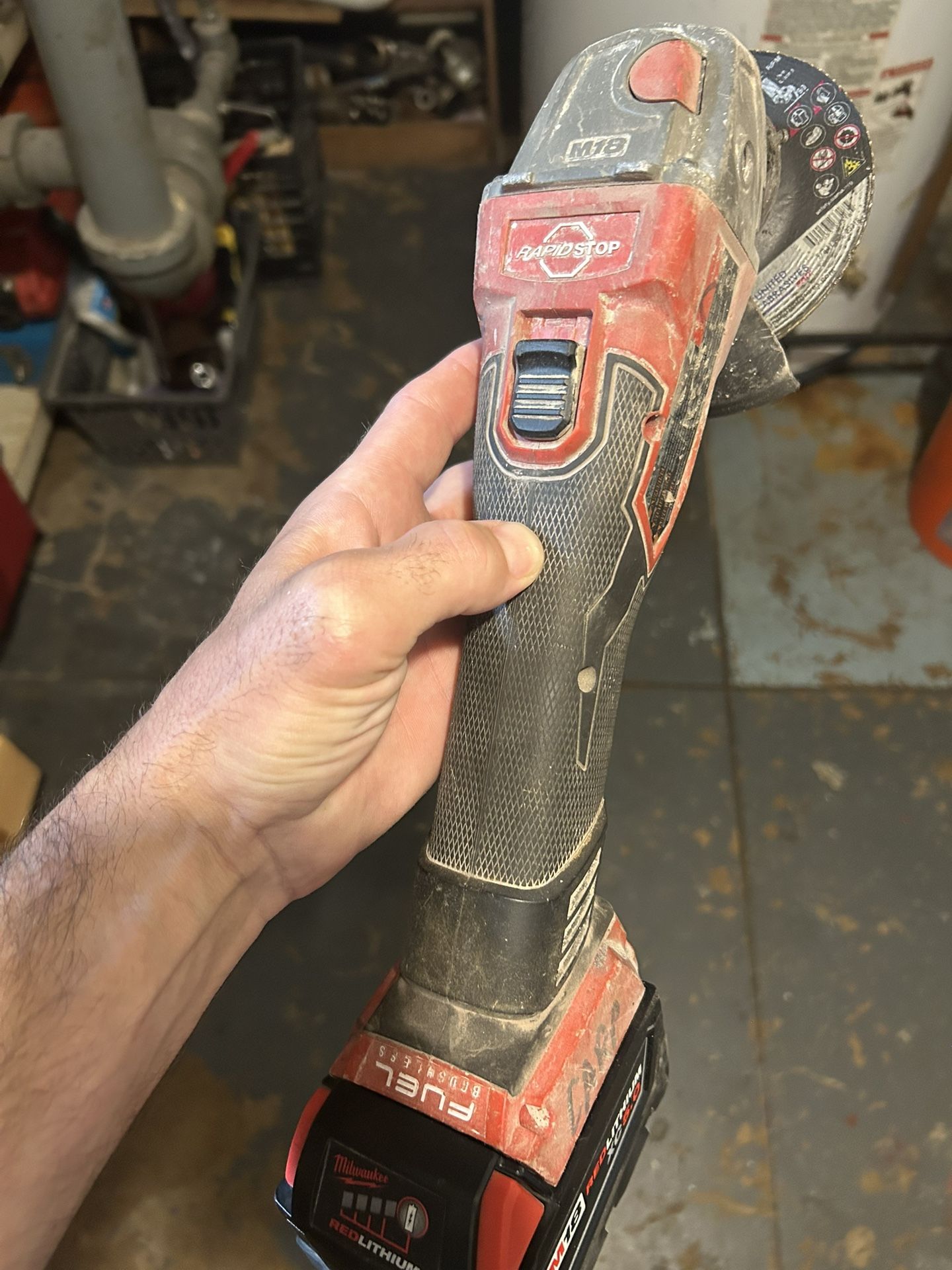 M18 Milwaukee Rapid Stop Grinder + Battery