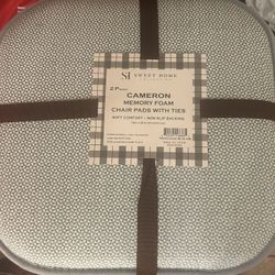 New Cameron Memory Foam Chair Pads With Ties 