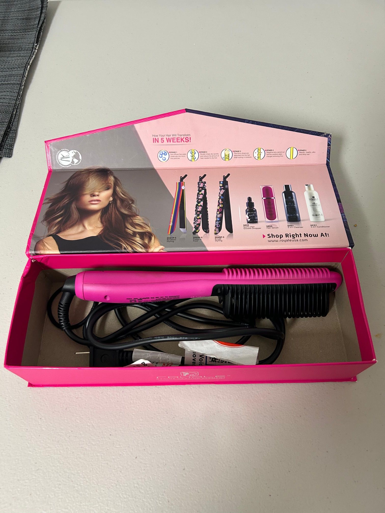 Royale Multi-Purpose Ceramic Hair Brush Straightener