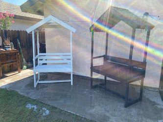 Outdoor wooden bench