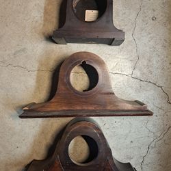 3 Antique Vintage Clock Cases Wood Art Deco Mantel Art Craft Supplies Repairs 