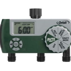 Orbit 56082 3-Outlet Hose Watering Timer, Green (3 Outlet)