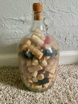 Large One Gallon Jug Filled With Corks! NICE