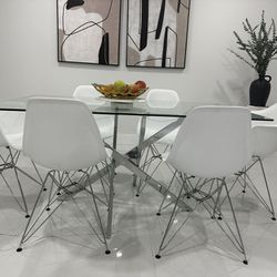 modern dining set 6 seat and table 