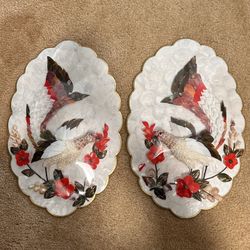 Seashell Artwork Decor  - Pair - Birds
