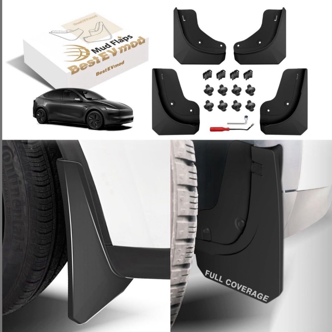 BestEvMod Upgrade Mud Flaps Splash Guards Compatible With 2026 New Tesla Model Y
