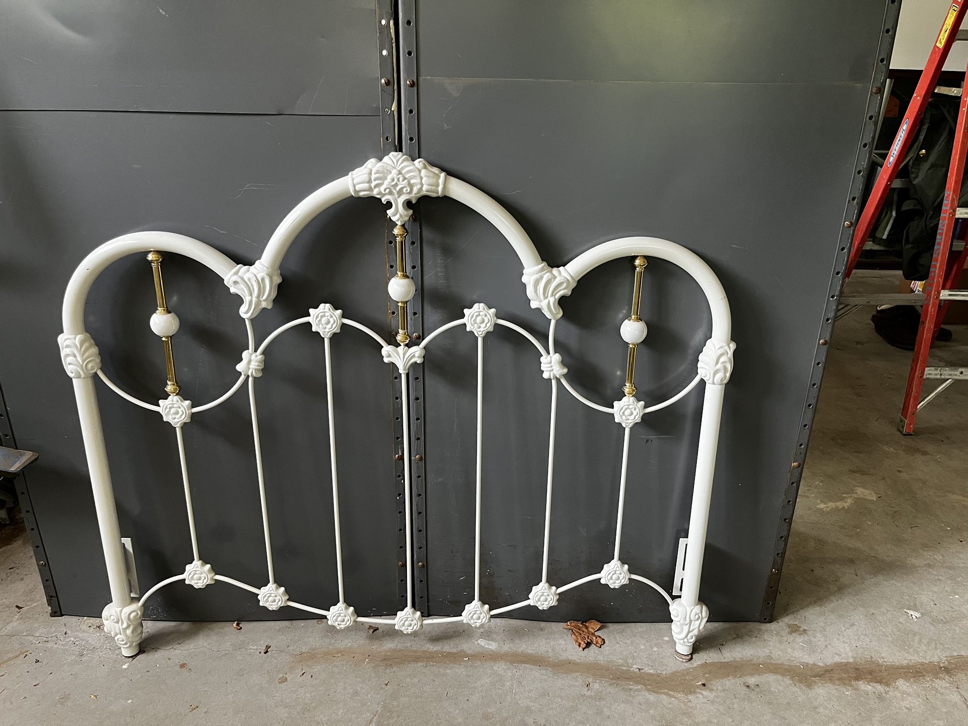White Metal Wrought Iron Bed Headboard Full Size