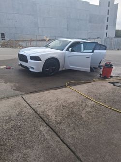 2014 White Dodge Charger 3.6 liter engine
