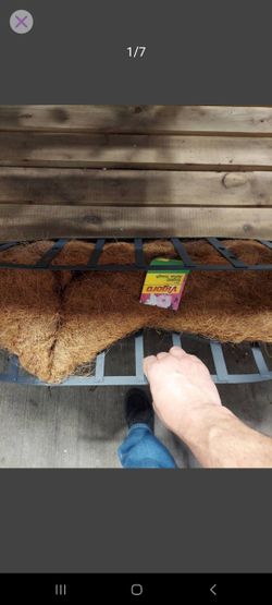 Black Metal Trough Planter with Coco Liner  2 Each