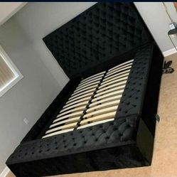 Velvet Queen Storage Platform Bed Frame