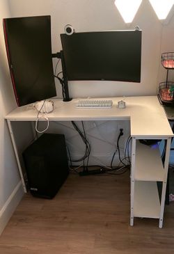white gaming desk