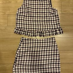 BCBG Tweed Skirt Set Size Small