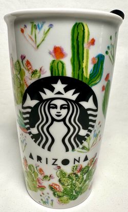 Starbucks 12oz Arizona Cactus Ceramic Travel Tumbler w/Lid (2016)