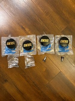 BBS genuine center caps with authentic BBS valve stems
