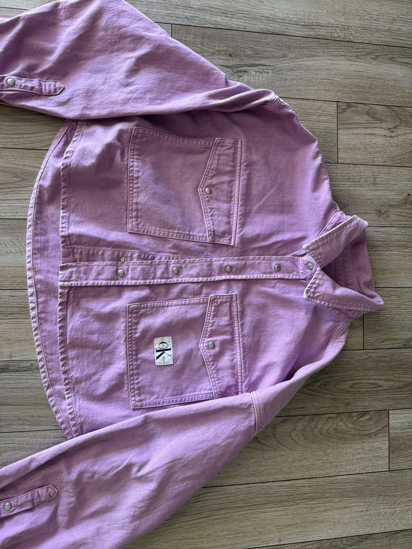 Calvin Klein denim puffer jacket purple